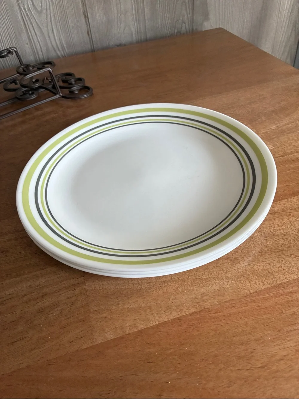 3 Corelle Dinner Plates Garden Sketch Band